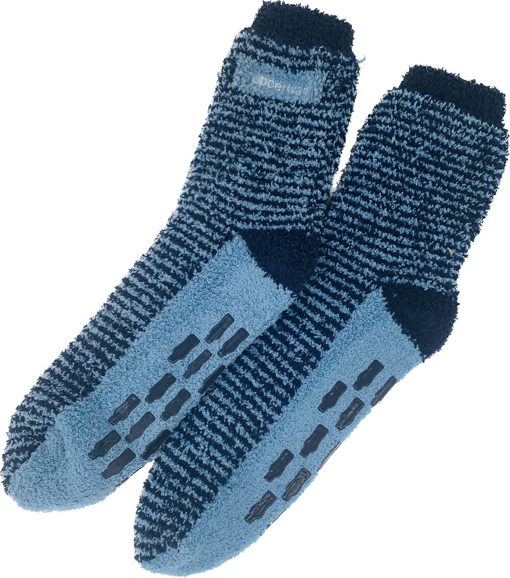 Fleece Socks Large Tupperware Non Slip Water Bottles Blue Light Dark Lined Warm